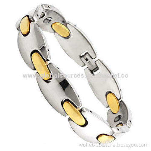 Wholesale Men's Tungsten Therapy Bracelet with IPG Plating, Accept Customization